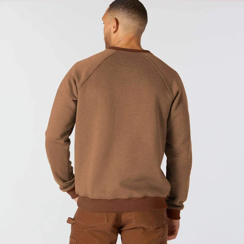 Herre-sweatshirt med rund hals fra Crafted-serien i kraftig fleece