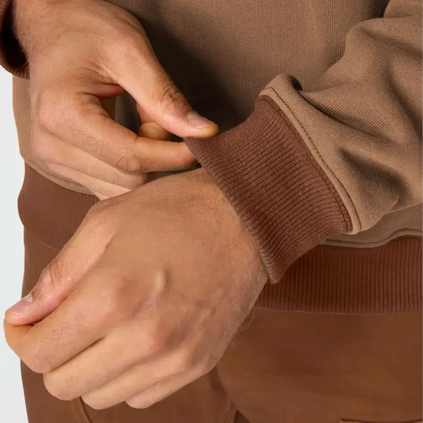 Herre-sweatshirt med rund hals fra Crafted-serien i kraftig fleece