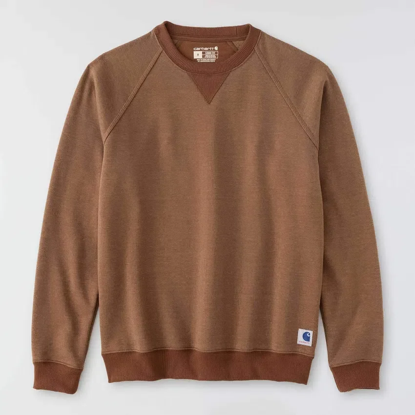 Herre-sweatshirt med rund hals fra Crafted-serien i kraftig fleece