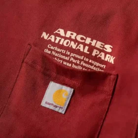Herre-t-shirt med grafisk motiv fra Arches National Park, kraftig kvalitet, med lange løse ærmer