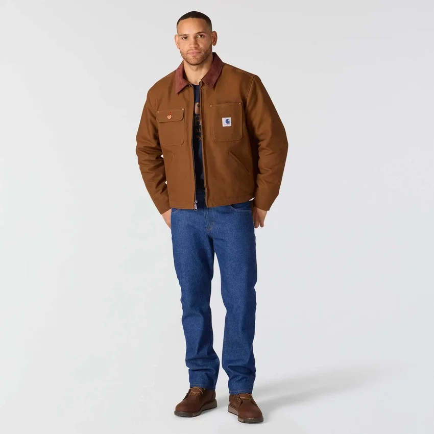 Herrejakke fra Crafted-serien i duck med sherpa-foring som Chore Coat