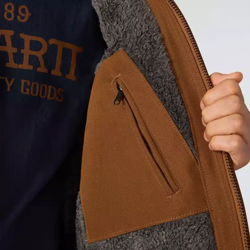 Herrejakke fra Crafted-serien i duck med sherpa-foring som Chore Coat