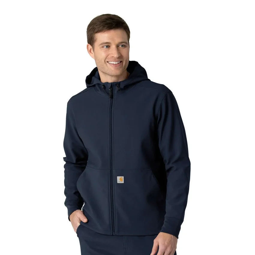 Hoodie i lamineret fleece