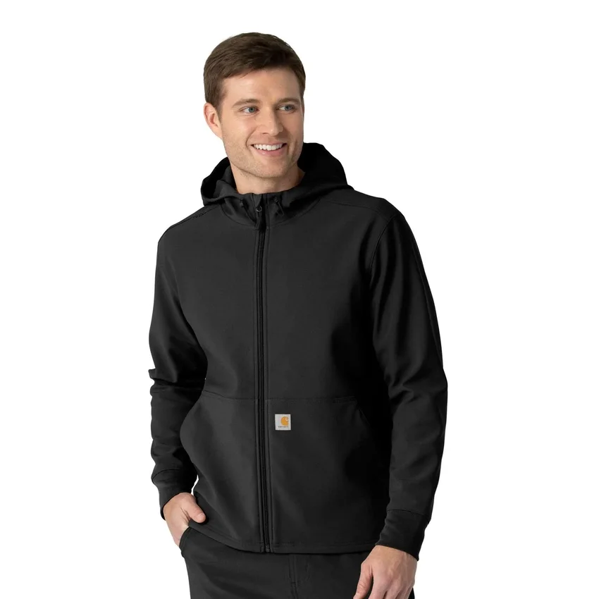 Hoodie i lamineret fleece