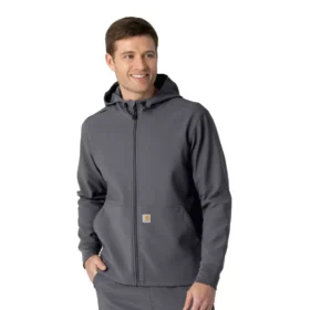 Hoodie i lamineret fleece