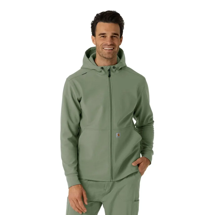 Hoodie i lamineret fleece