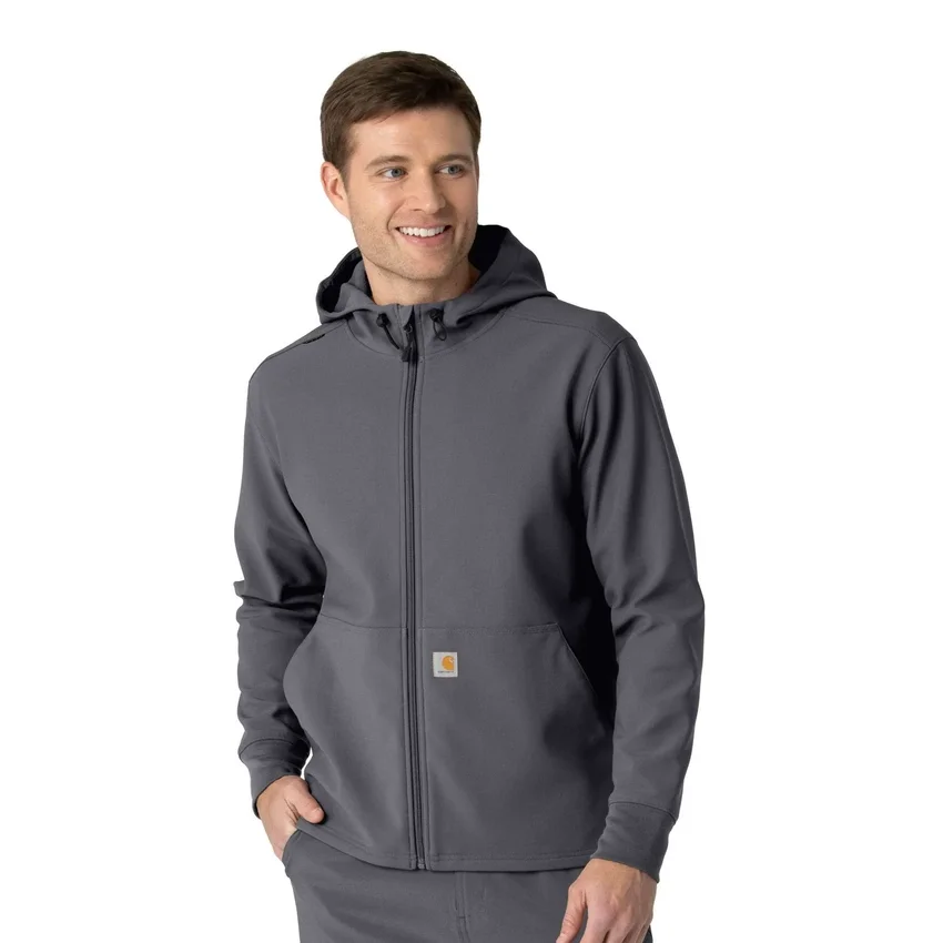 Hoodie i lamineret fleece