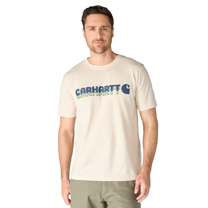 Irvine T-shirt til mænd med afslappet pasform og lagdelt logo