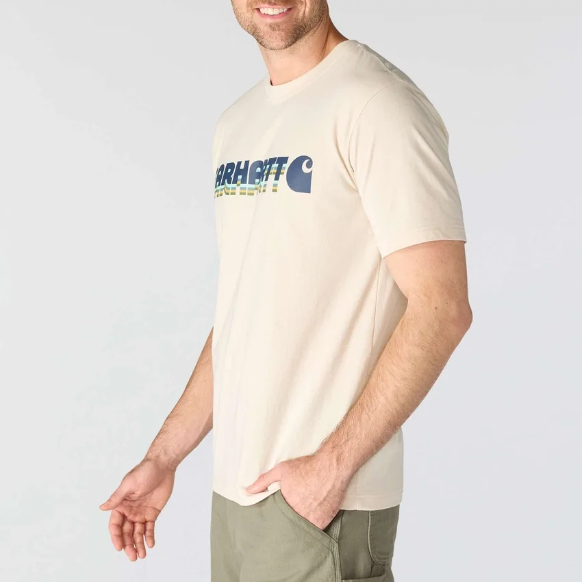 Irvine T-shirt til mænd med afslappet pasform og lagdelt logo