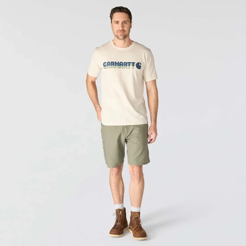 Irvine T-shirt til mænd med afslappet pasform og lagdelt logo