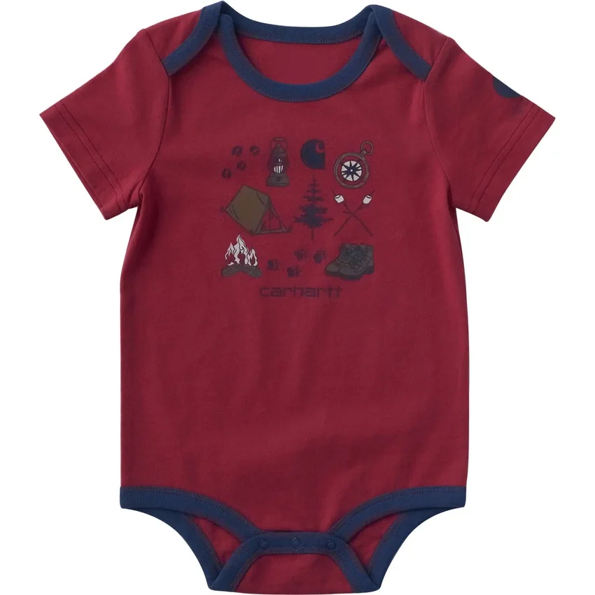 Kortærmet camping-bodysuit med løse ærmer til drenge (baby)