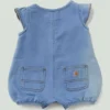 Kortærmet denim-henley-romper med løse ærmer til piger (baby)