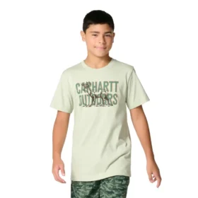 Kortærmet hjorte-T-shirt med løse ærmer til drenge (børn/unge)