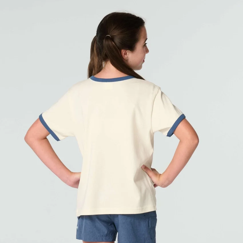 Kortærmet T-shirt med blomsterprint og "C"-ring i halsen til piger (børn/småbørn/unge)