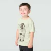 Kortærmet T-shirt med hundemotiv til drenge (børn/småbørn)