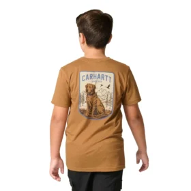 Kortærmet T-shirt med hundemotiv til drenge (børn/småbørn/unge) med løse ærmer