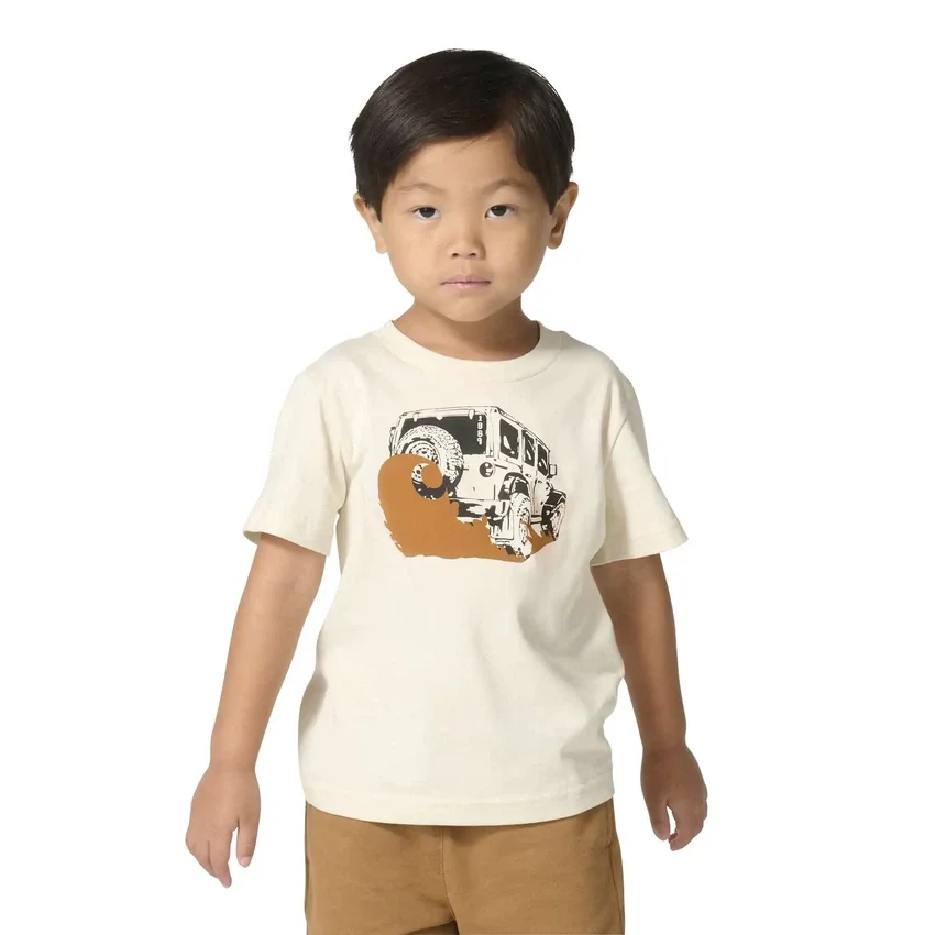 Kortærmet T-shirt med køretøjsmotiv til drenge (børn/småbørn/unge)