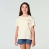 Kortærmet T-shirt med lomme til piger (børn/småbørn/unge)