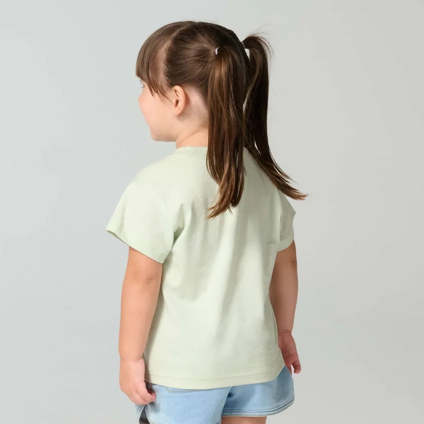 Kortærmet T-shirt med lomme til piger (børn/småbørn/unge)