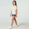 Kortærmet T-shirt med lomme til piger (børn/småbørn/unge)