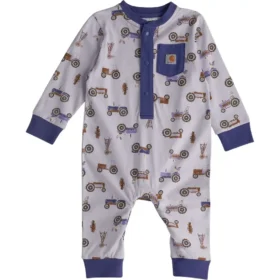 Langærmede Henley-overalls til piger (baby)