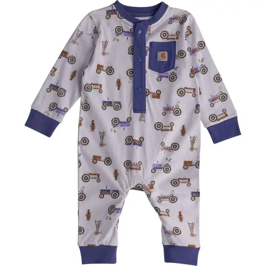 Langærmede Henley-overalls til piger (baby)