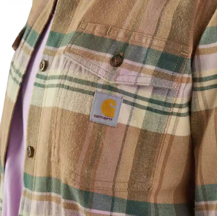 Langærmet flannelskjorte i Tencel™ Fiber-serien til kvinder med afslappet pasform med løse ærmer