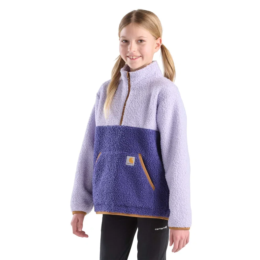 Langærmet fleece-sweatshirt med kvartlynlås til piger (småbørn/børn/unge)