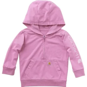 Langærmet, genkonstrueret, farvestofbejdset sweatshirt med halv lynlås til børn  (baby/småbørn)