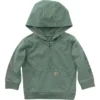 Langærmet, genkonstrueret, farvestofbejdset sweatshirt med halv lynlås til børn (baby/småbørn)