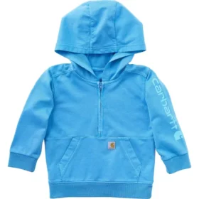 Langærmet, genkonstrueret, farvestofbejdset sweatshirt med halv lynlås til børn  (baby/småbørn)