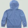 Langærmet, genkonstrueret, farvestofbejdset sweatshirt med halv lynlås til børn (baby/småbørn)