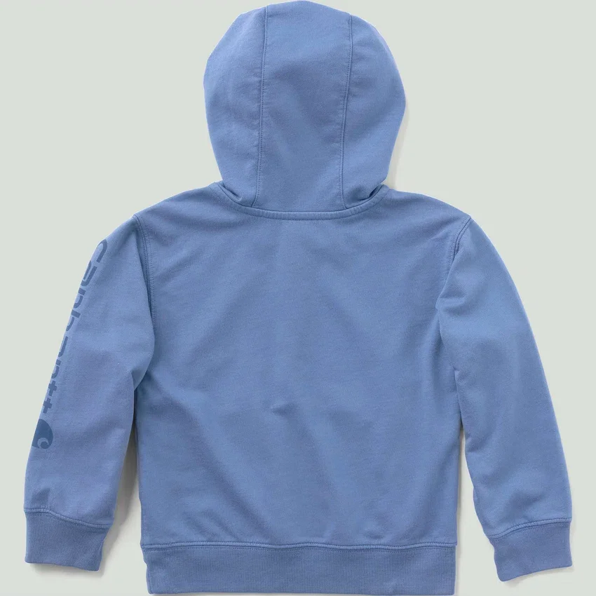 Langærmet, genkonstrueret, farvestofbejdset sweatshirt med halv lynlås til børn (baby/småbørn)