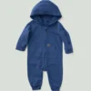 Langærmet, omdesignet, garvfarvet overalls med hætte til drenge (Baby)