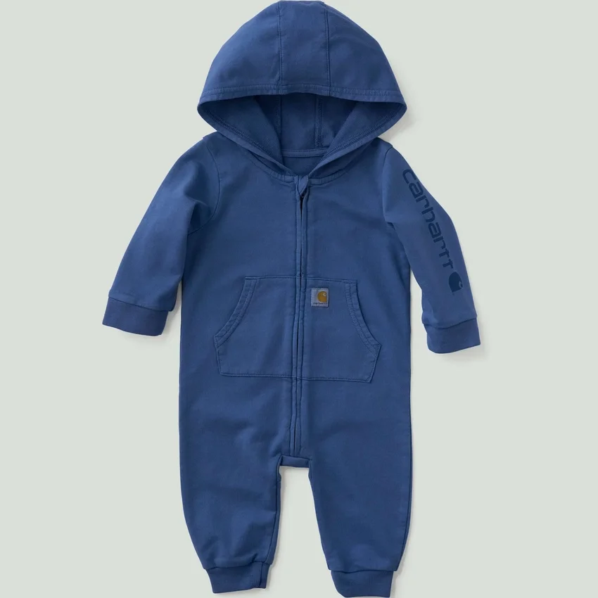 Langærmet, omdesignet, garvfarvet overalls med hætte til drenge (Baby)