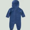 Langærmet, omdesignet, garvfarvet overalls med hætte til drenge (Baby)