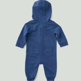 Langærmet, omdesignet, garvfarvet overalls med hætte til drenge  (Baby)