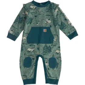 Langærmet overalls med print til piger (baby)