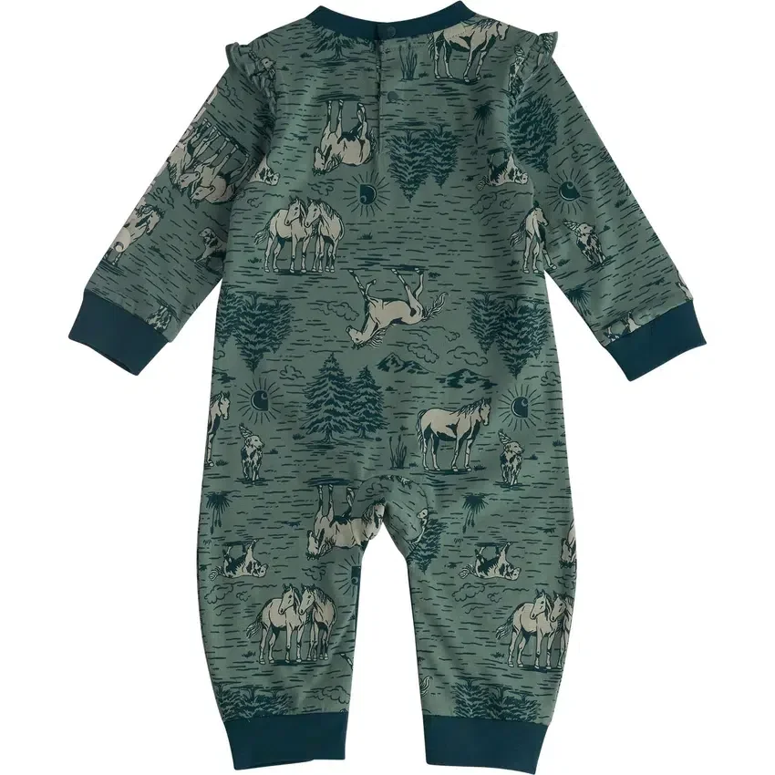 Langærmet overalls med print til piger (baby)