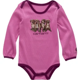 Langærmet Puppy-bodysuit til piger (baby)