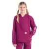 Langærmet, quiltet jersey-sweatshirt med halv lynlås til piger (børn/unge)