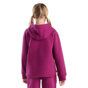 Langærmet, quiltet jersey-sweatshirt med halv lynlås til piger (børn/unge)