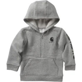 Langærmet sweatshirt med halv lynlås til drenge (baby/småbørn)