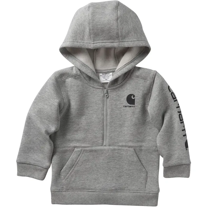 Langærmet sweatshirt med halv lynlås til drenge (baby/småbørn)
