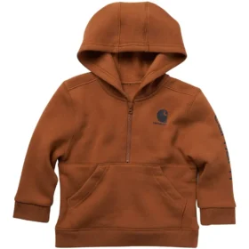 Langærmet sweatshirt med halv lynlås til drenge (baby/småbørn)