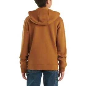 Langærmet sweatshirt med lynlås og logo til drenge (børn/unge)