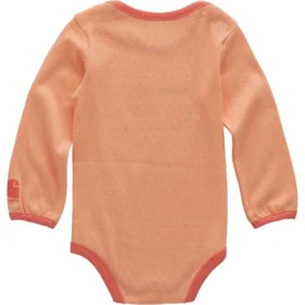 Langærmet traktor-bodysuit med løse ærmer til piger (baby)