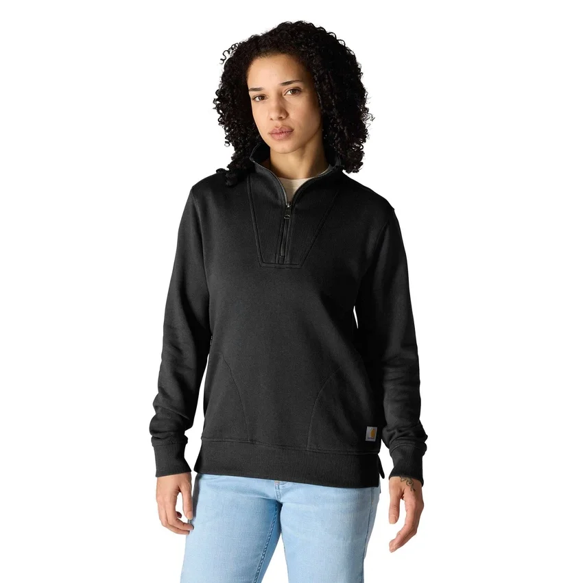Letvægts-sweatshirt i Tencel med halv lynlås til kvinder