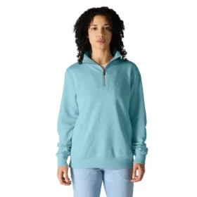 Letvægts-sweatshirt i Tencel med halv lynlås til kvinder