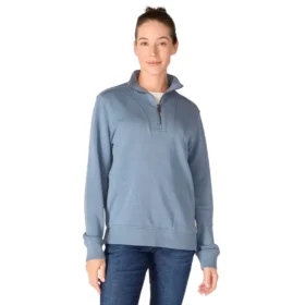 Letvægts-sweatshirt i Tencel med halv lynlås til kvinder
